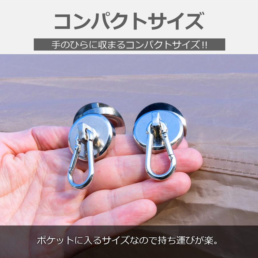 シェアスタイル カラビナ付き強力マグネットフック 貼り付け土台用金属