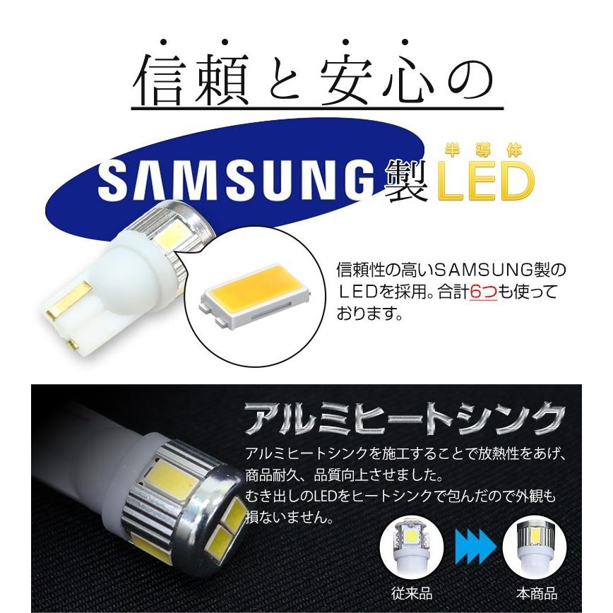 T10 LEDランプ サムスン メーカー製 LED 採用 ウェッジ球 ホワイト 2個 1セット ポイント利用 シェアスタイル | シェアスタイル | 02