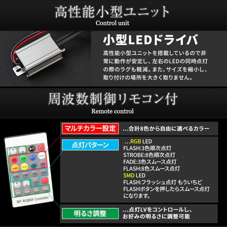 ノア ヴォクシー 90系 RGBフットランプ 8カラー切替 調光機能搭載 LED 足元 カスタム パーツ シェアスタイル｜ss-style8｜06