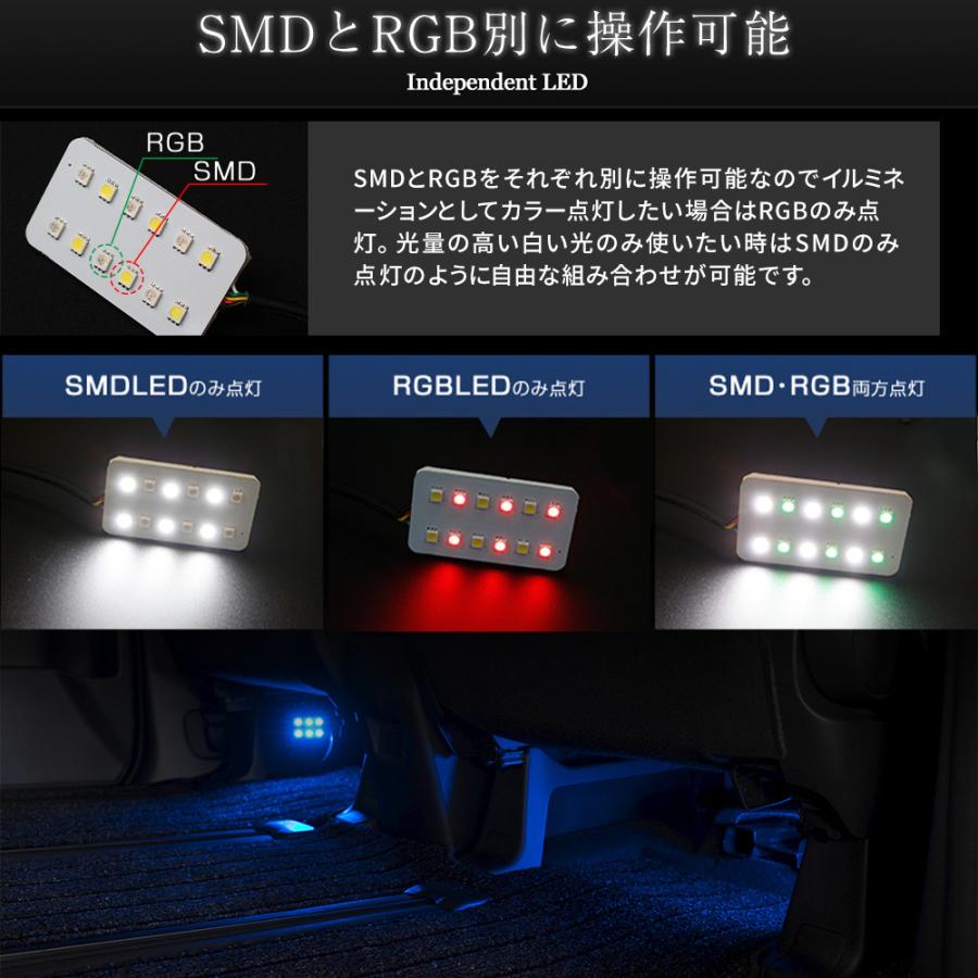ノア ヴォクシー 90系 RGBフットランプ 8カラー切替 調光機能搭載 LED 足元 カスタム パーツ シェアスタイル｜ss-style8｜07