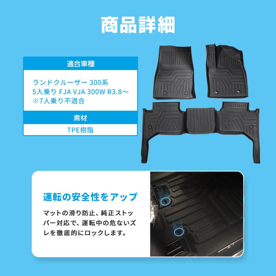 シェアスタイル 3D フロアマット ランドクルーザー 300 5人乗り専用 3D
