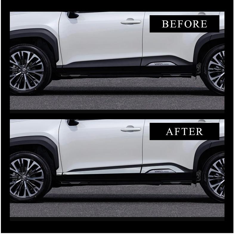 ヤリスクロス 専用 サイドメッキガーニッシュ 6p ステンレス 外装 ドレスアップ カスタム シェアスタイル パーツ