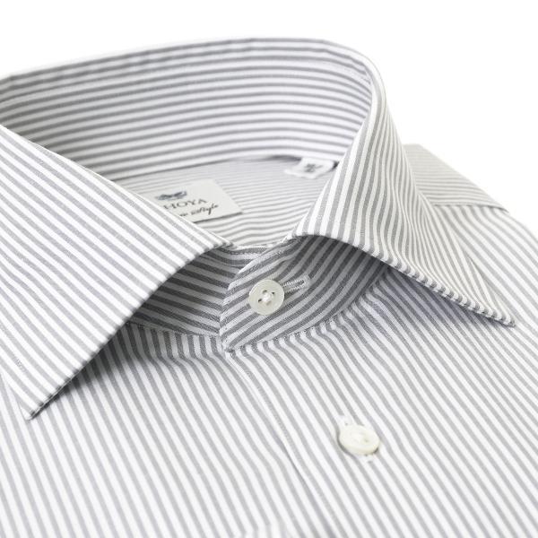 ワイシャツ Yシャツ メンズ 長袖 | CHOYA Classic Style | グレーストライプ ワイドカラーシャツ｜ss1946｜04