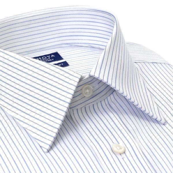 ワイシャツ Yシャツ メンズ 長袖 | CHOYA SHIRT FACTORY | ブルーストライプ レギュラーカラーシャツ｜ss1946｜04