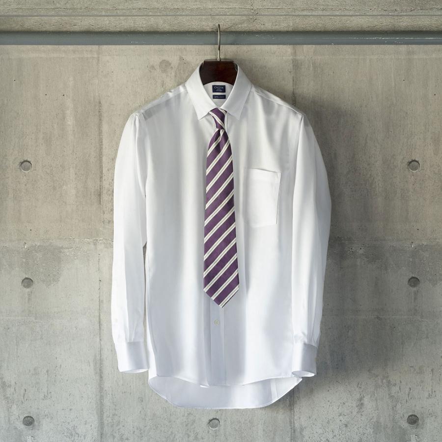 日清紡アポロコット 長袖 ワイシャツ メンズ 形態安定加工 ツイル スナップダウン |綿100％ ホワイト | CHOYA SHIRT FACTORY | 07
