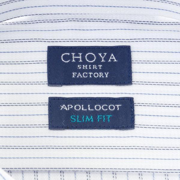 CHOYA SHIRT FACTORY メンズ長袖スリムフィット 形態安定ワイシャツ CFD840-450 ブルー 17サイズ, CH_24FA｜ss1946｜07