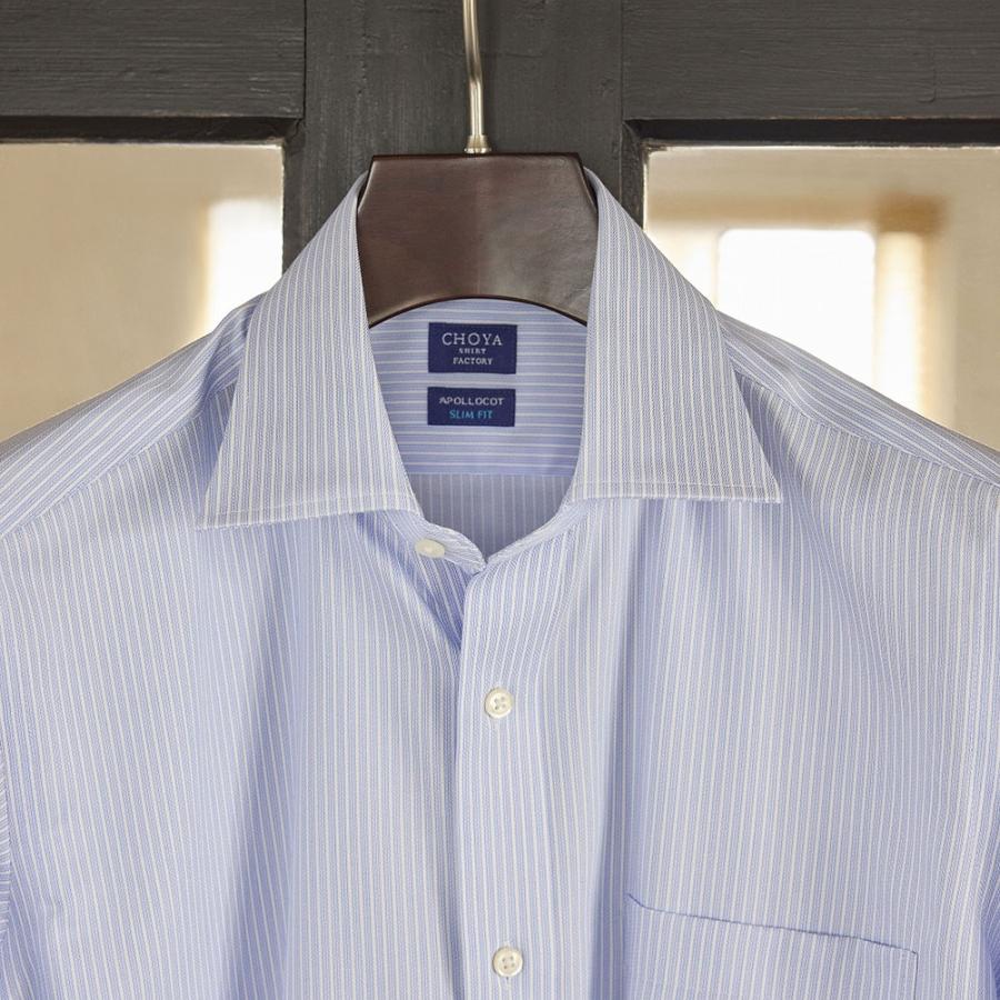 CHOYA SHIRT FACTORY 日清紡アポロコット 長袖 ワイシャツ スリム