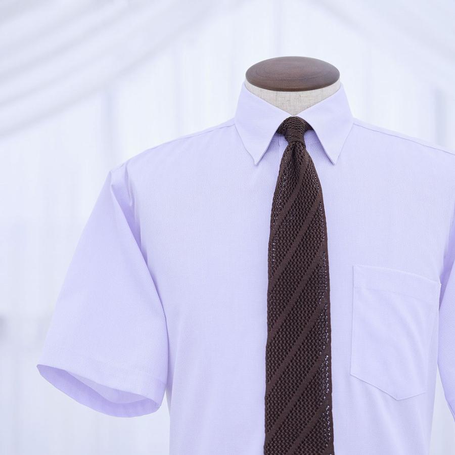 日清紡アポロコット 半袖 ワイシャツ メンズ 夏 形態安定加工 パープル ドビー チェック スナップ【CFN584-260】 CHOYA SHIRT FACTORY 日清紡アポロコット 半袖 ワイシャツ メンズ形態