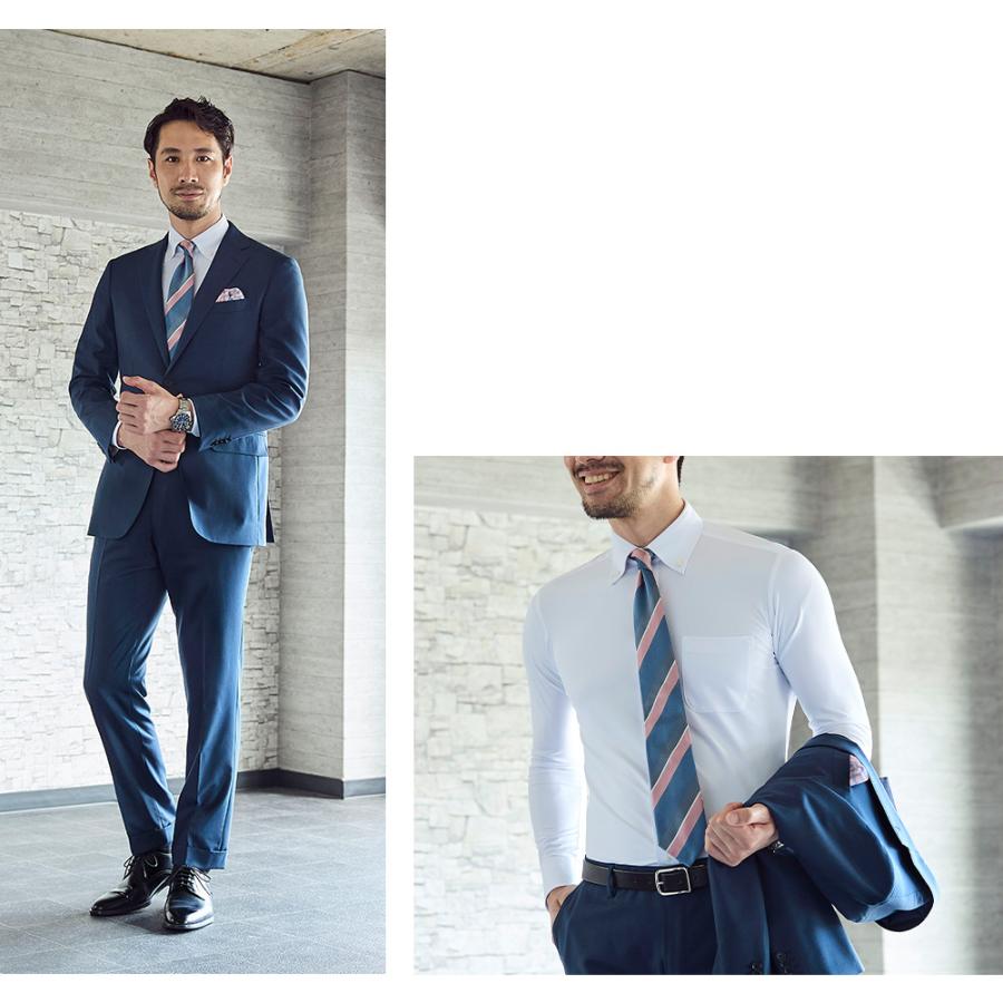 NEOノーアイロンシャツ ワイシャツ 長袖 メンズ 形態安定 吸水速乾 防