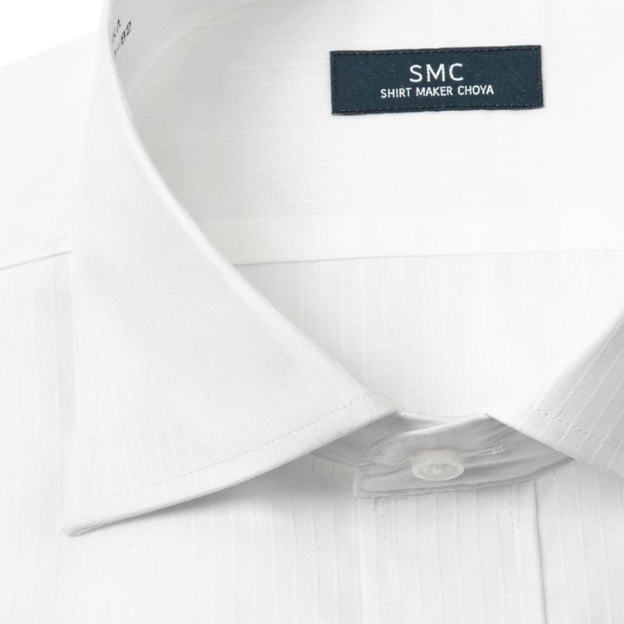 SMC ワイシャツ メンズ 長袖 綿100％ 形態安定 白ドビー ホワイト 