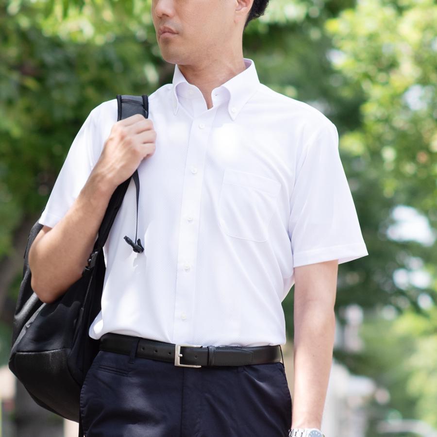 ワイシャツ 半袖 メンズ ノーアイロン 吸水速乾 防菌防臭加工 ストレッチ 夏素材 高機能 冷感 冷却 【CMN625】 ワイシャツ 半袖 メンズ ノーアイロン 吸水速乾 防菌防臭加工