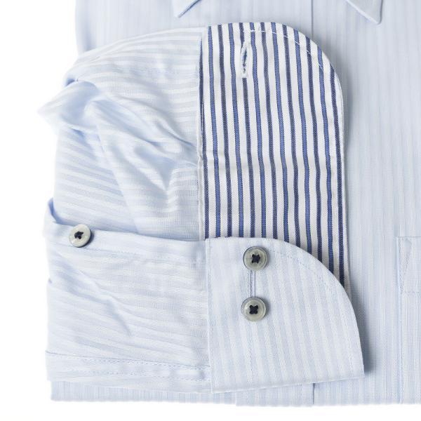 LORDSON by CHOYA Slim Fit 長袖 ワイシャツ メンズ ボタンダウン シャツ 形態安定加工 ブルードビースト_4