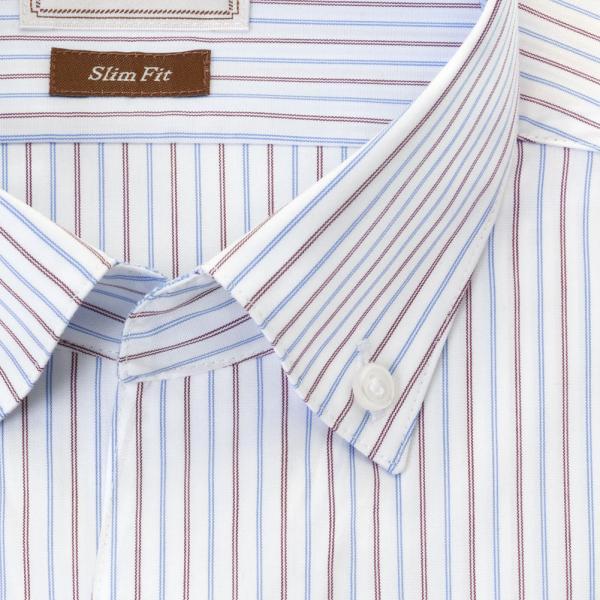 LORDSON by CHOYA Slim Fit 長袖 ワイシャツ メンズ スキッパーカラー