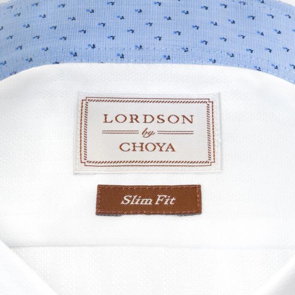 LORDSON by CHOYA Slim Fit 長袖 ワイシャツ メンズ カッタウェイ シャツ 形態安定加工 白 ホワイト ドビー　 CH_2401FS｜ss1946｜07