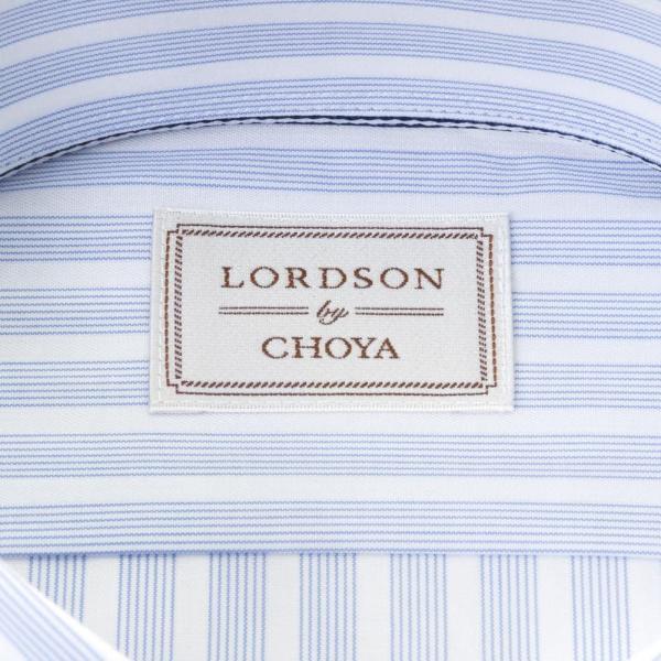 LORDSON by CHOYA 長袖 ワイシャツ メンズ 春夏秋冬 形態安定加工 ブルーストライプ スナップダウン シャツ|綿100％｜ss1946｜07