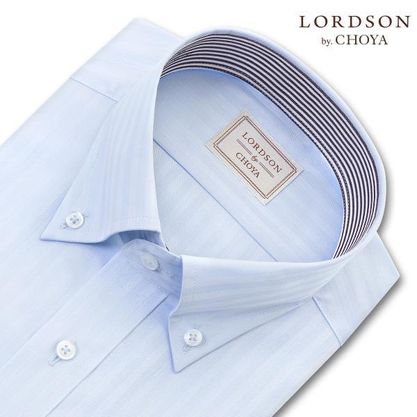 LORDSON 「爆買」LORDSON by CHOYA メンズ長袖 形態安定ワイシャツ COD800-250 ブルー 13サイズ ...