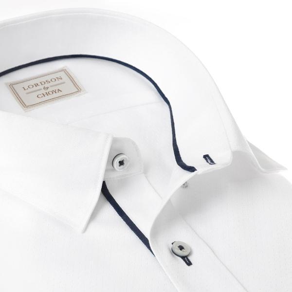 LORDSON by CHOYA 長袖 ワイシャツ メンズ 形態安定加工 白ドビー