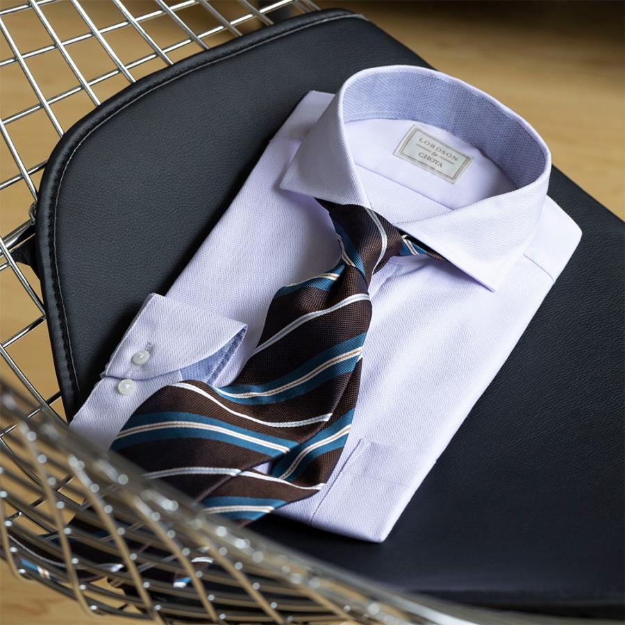 LORDSON by CHOYA 長袖 ワイシャツ メンズ 形態安定加工 パープル