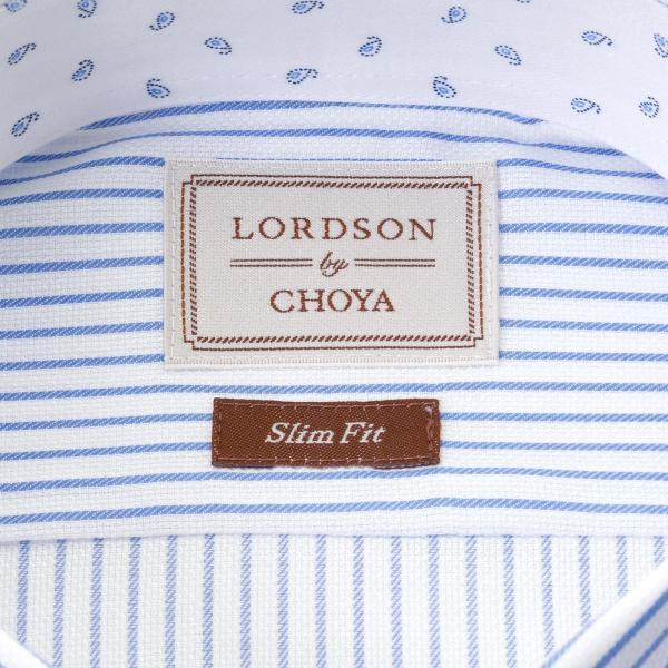 LORDSON by CHOYA メンズ半袖 形態安定ワイシャツ CON090-450 ブルー