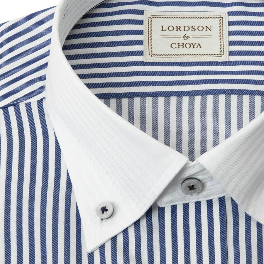 LORDSON by CHOYA 半袖 ワイシャツ メンズ形態安定加工 ブルー
