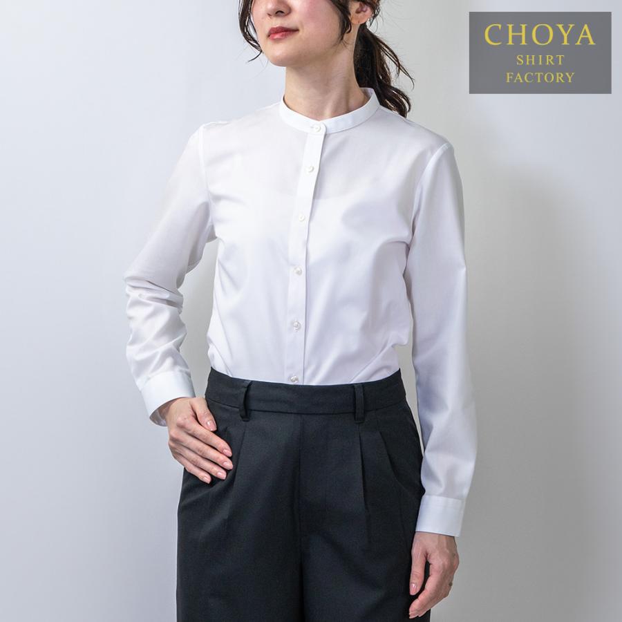 CHOYA SHIRT FACTORY ブラウス レディース おしゃれ スタンドカラー 