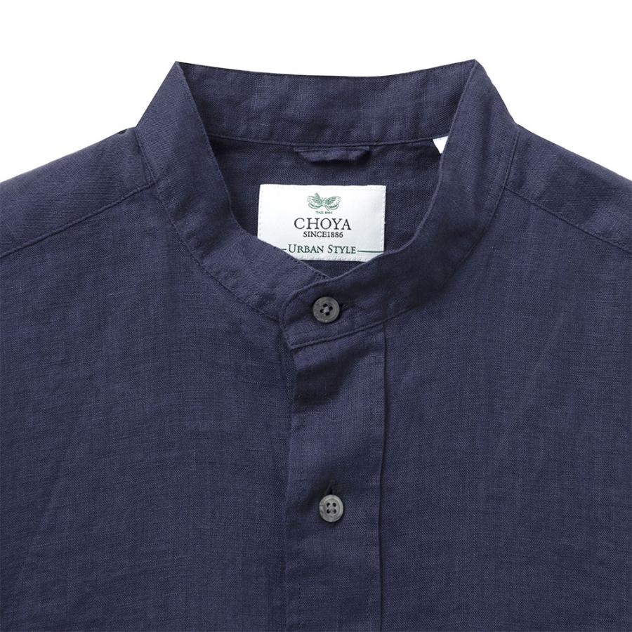 CHOYA URBAN STYLE カジュアルシャツ リネンシャツ スタンドカラー