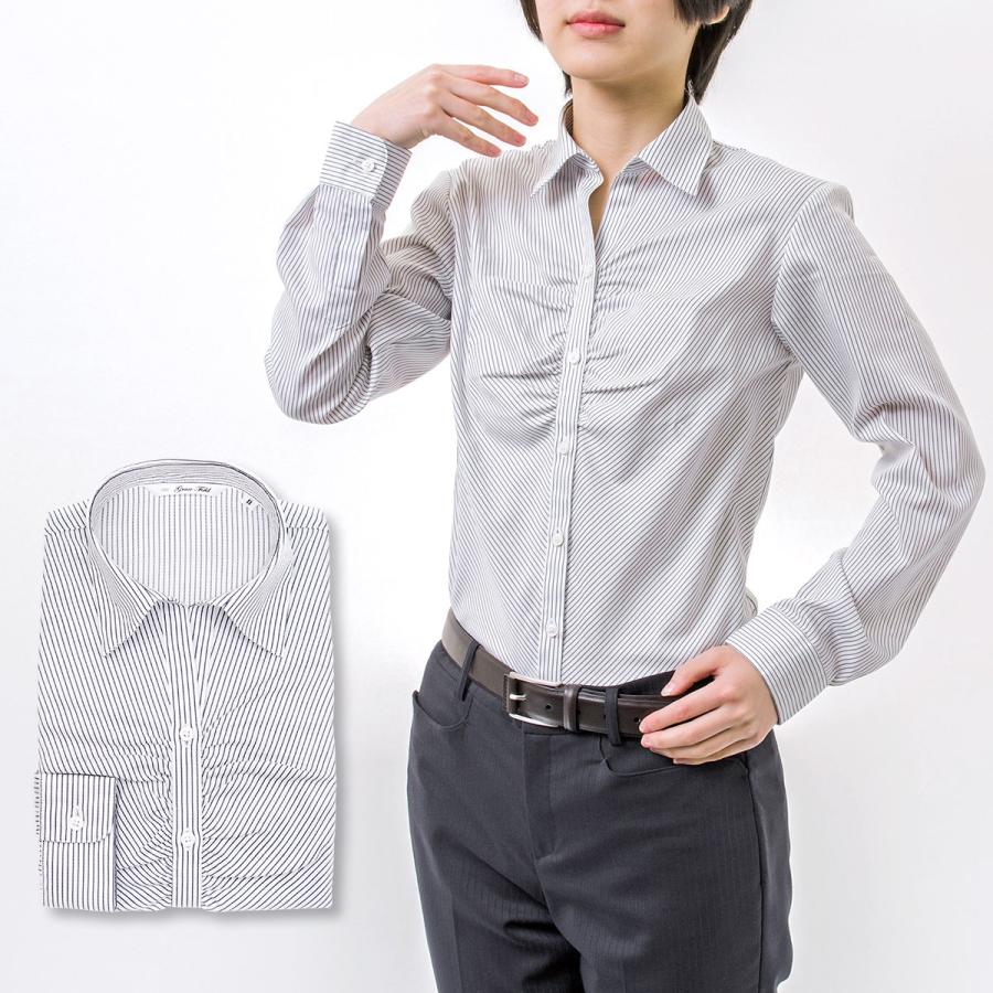 レディース 長袖 Yシャツ ブラウス 形態安定 スリムフィット スキッパーカラー 胸ギャザー オフィス レディースワイシャツ ドレスシャツ 7号 21号 Ya11 30par Lbh039 485 シャツステーション 通販 Yahoo ショッピング