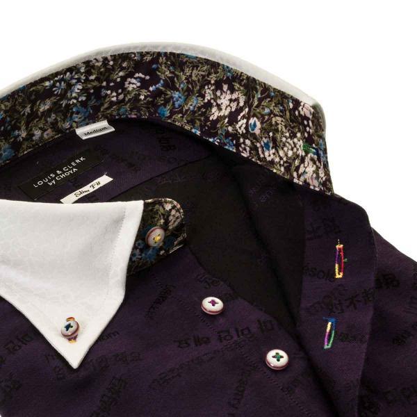 【爆買】ルイス＆クラーク メンズ長袖スリムフィット ワイシャツ ネイビー_3