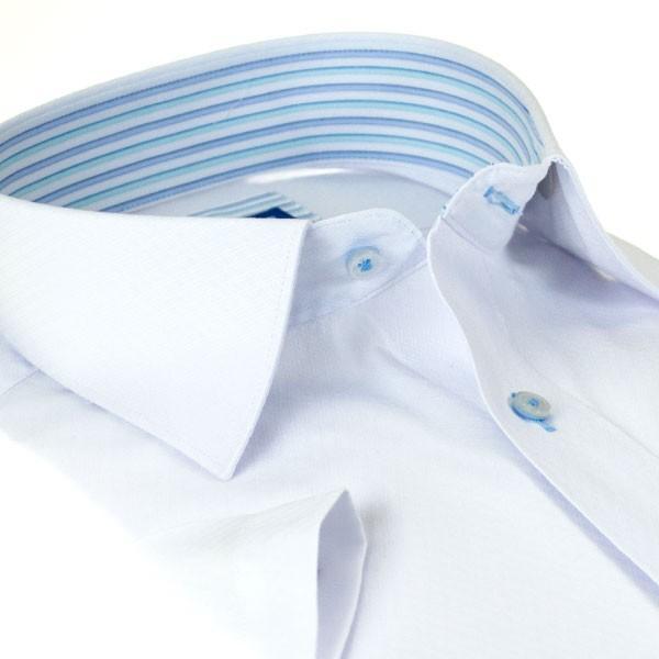 ワイシャツ 形態安定 Yシャツ キングサイズ 大寸 半袖 白 無地 ドビー ワイドカラー オフィスカジュアル ドレスシャツ｜ss1946｜03