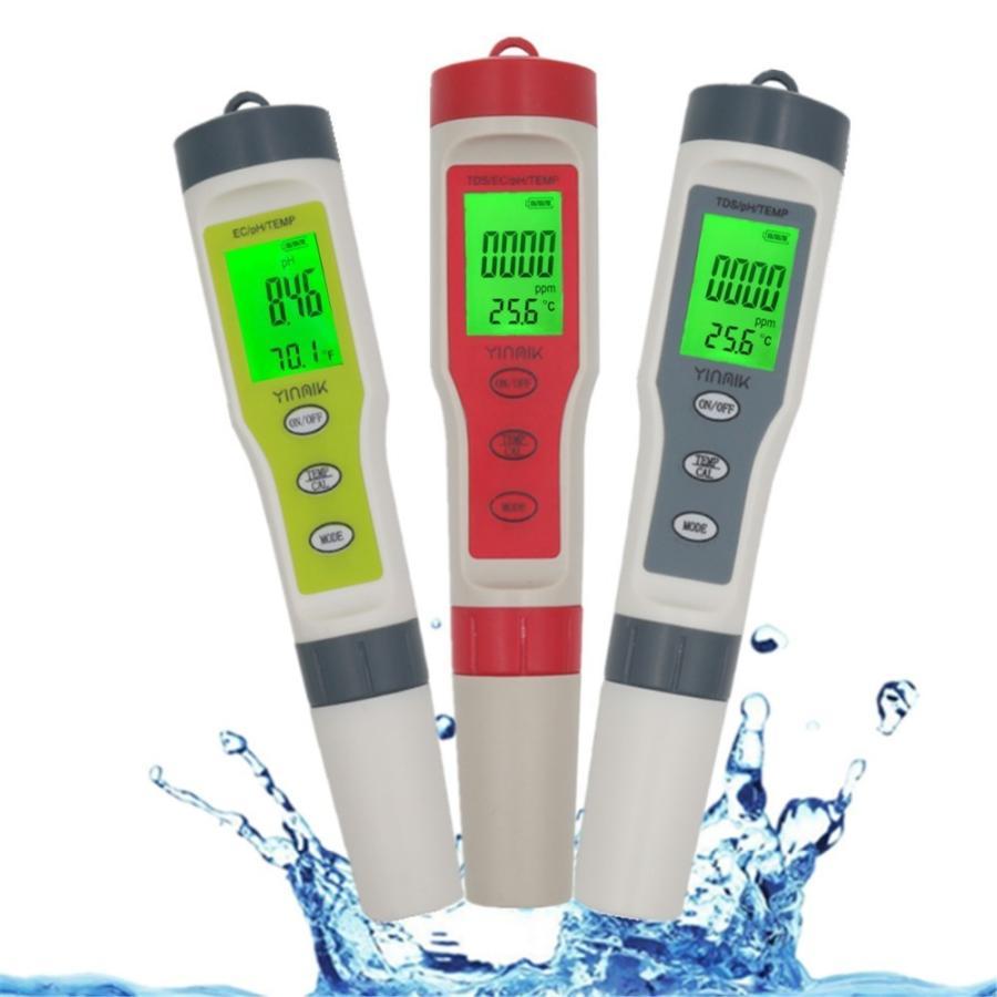 プロフェッショナルデジタルウォーターテスター 4 in 1/3 in 1 Test EC / TDS / PH / TEMP水質モニター