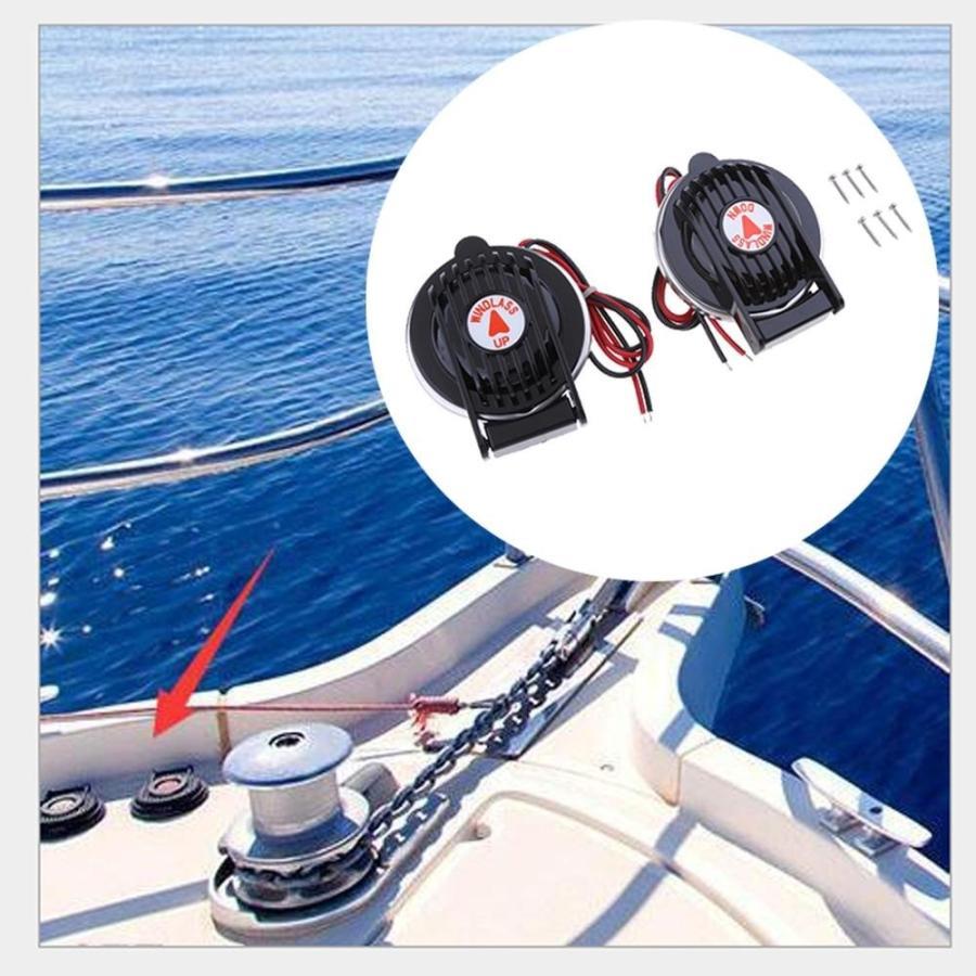 2個 マリンボートアンカーウィンドラスウインチ 足 コンパクトスイッチ アップ/ダウン ウィンドラスアンカーフットスイッチ auto