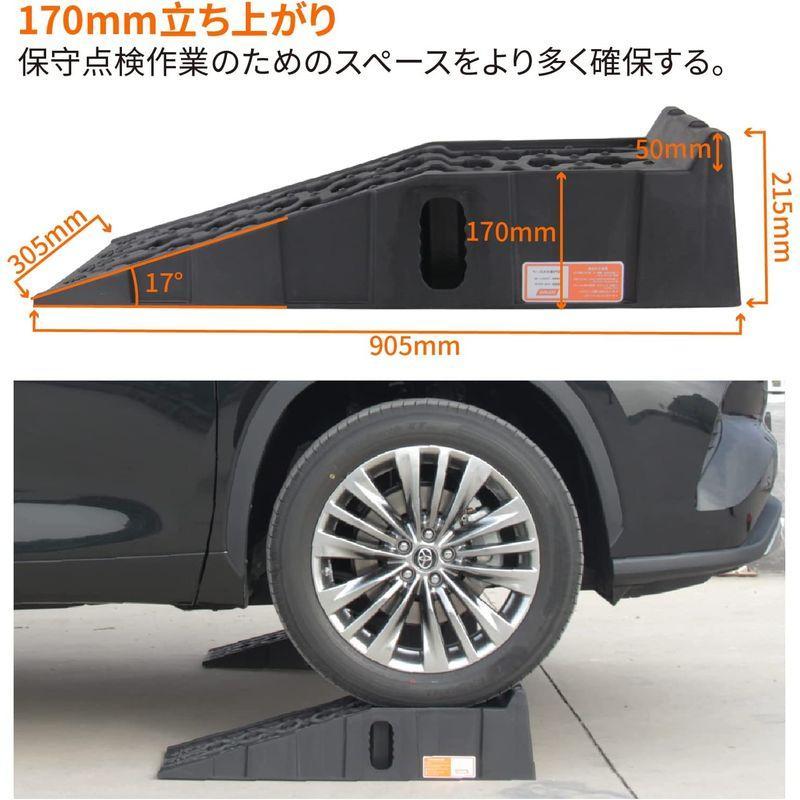 OULEME カースロープ ハイリフト スロープ 車 タイヤスロープ 整備用 車用 スロープ 油圧ジャッキ代替 カー上昇 持ち上げる オイル - 5