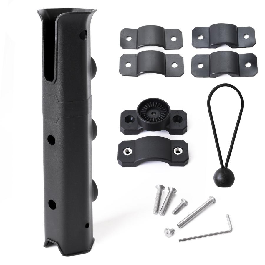 ESFUERZO（エスフエルソ） ロッドホルダー 釣り 360°回転で便利 バイク