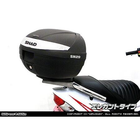 WirusWin アドレスV125 リアスポイラー無し車用 SHAD製リアボックス付きタンデムバー /ウイルズウィン シャッド
