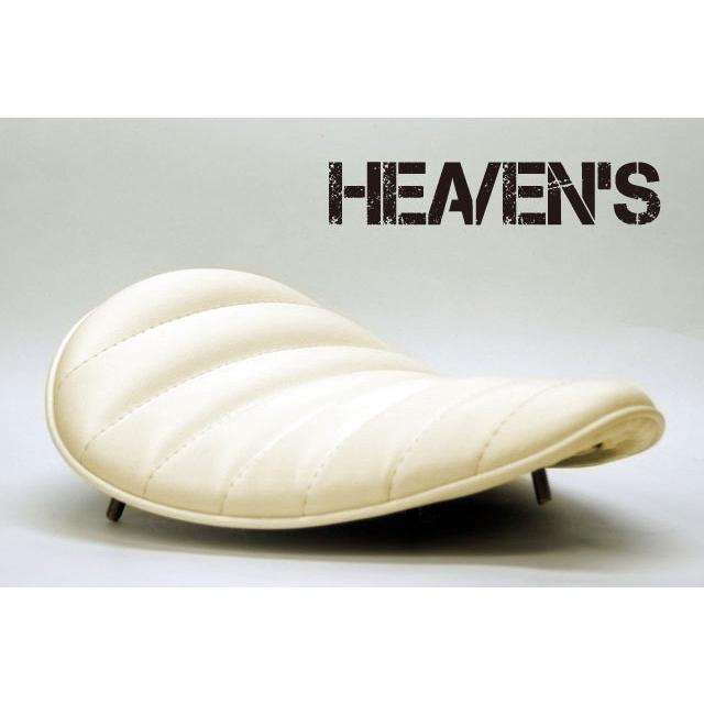 HEAVEN'S ソロシート（スーパーフラット）タックロール アイボリー/ヘブンズ 汎用 マーキュリーソロシート バイク用サドルシート
