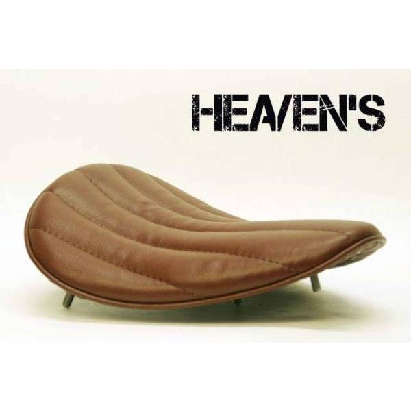 HEAVEN'S ソロシート（スーパーフラット）バーチカル ブラウン/ヘブンズ 汎用 マーキュリーソロシート バイク用サドルシート