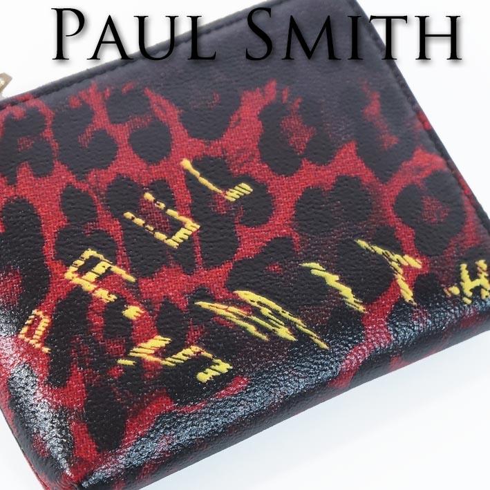ポールスミス Paul Smith 山羊革／羊革 スティルライフレオパード L字 