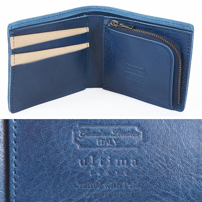 ultima TOKYO（ウルティマトーキョー） 牛革 二つ折り財布 メンズ