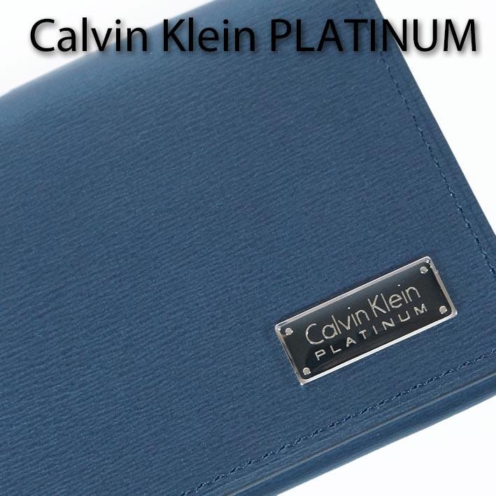 カルバンクラインプラティナム Calvin Klein PLATINUM 牛革 名刺入れ メンズ ネイビー 紺 サンプル品 カードケース 就活 箱なし｜ssc｜04