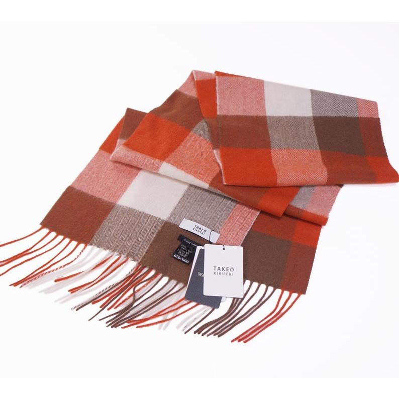 おちゃ【美品】ブルネロクチネリ　カシミヤ100 マフラー　オレンジ HERMES カシミヤ マフラー オレンジ/グレー ブリッド ドゥ ガラ HERMES