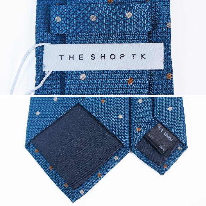 THE SHOP TK タケオキクチ ドット柄 シルク100％ ネクタイ ブルー