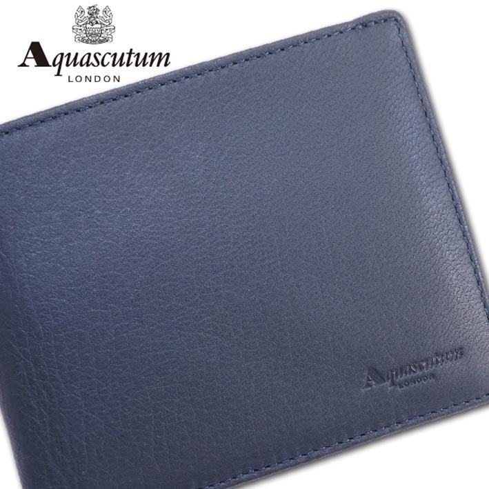 Aquascutum（アクアスキュータム） 鹿革 二つ折り財布 大容量 ブラッド