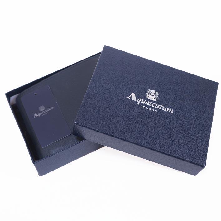 Aquascutum（アクアスキュータム） 鹿革 二つ折り財布 大容量 ブラッド
