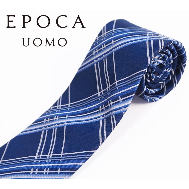 EPOCA UOMO エポカウォモ チェック柄 長袖 コットンシャツ 46 ネイビー ロールアップ袖 メンズ main image 0