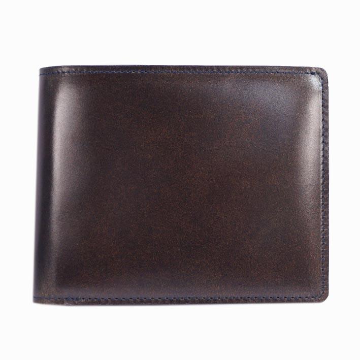 Mikado ミカド 水染め コードバン 二つ折り財布 ブラウン系 メンズ 馬  