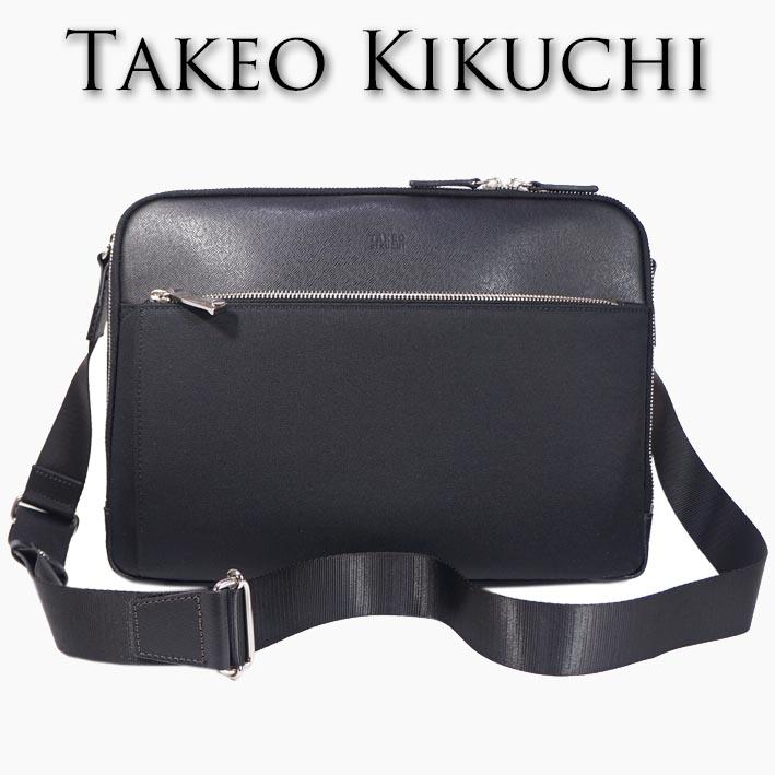 TAKEO KIKUCHI（タケオキクチ） 牛革使い ショルダーバッグ A4 