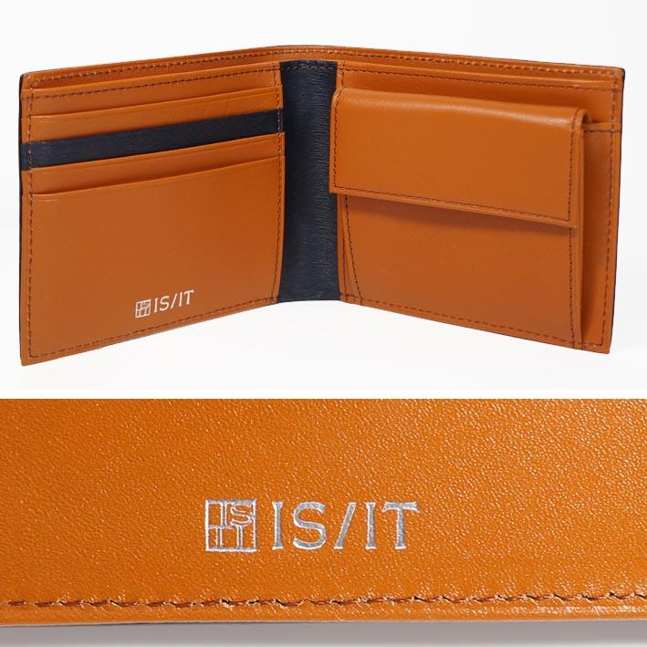 IS/IT イズイット 牛革 二つ折り財布 ペッパー ネイビー 紺 定価