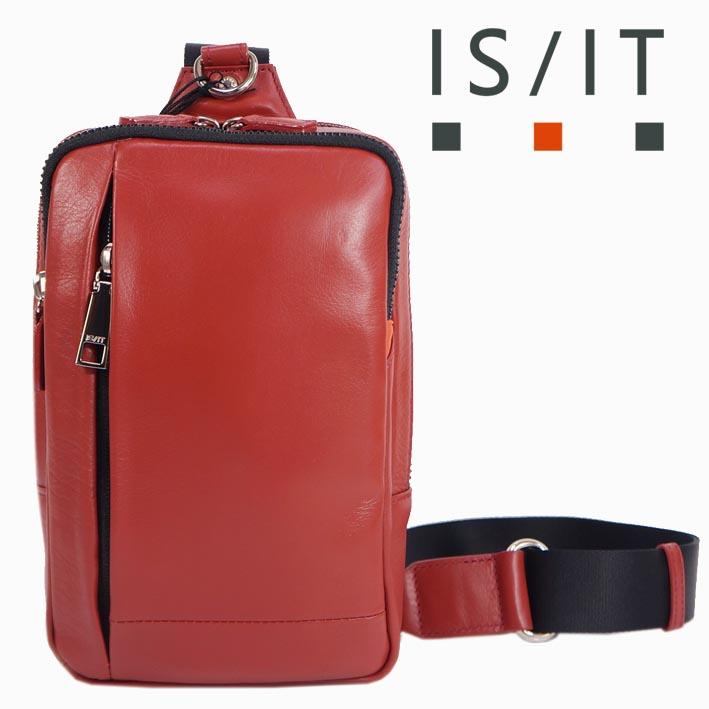 イズイット IS/IT 牛革 レザー ボディバッグ シュルビ レッド 赤 定価23,100円 ワンショルダーバッグ 撥水 軽量 コンパクト オールレザー プレゼント ギフト | IS/IT | 04