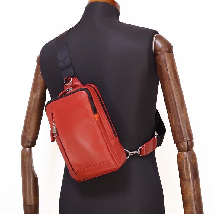 イズイット IS/IT 牛革 レザー ボディバッグ シュルビ レッド 赤 定価23,100円 ワンショルダーバッグ 撥水 軽量 コンパクト オールレザー プレゼント ギフト | IS/IT | 08