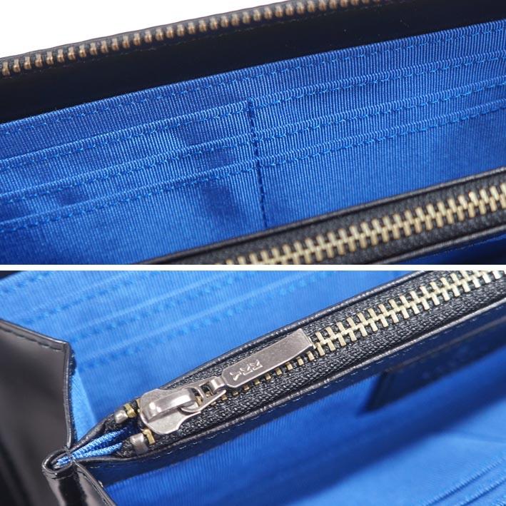 LANVIN en Bleu ランバンオンブルー 牛革 ラウンドファスナー 長財布